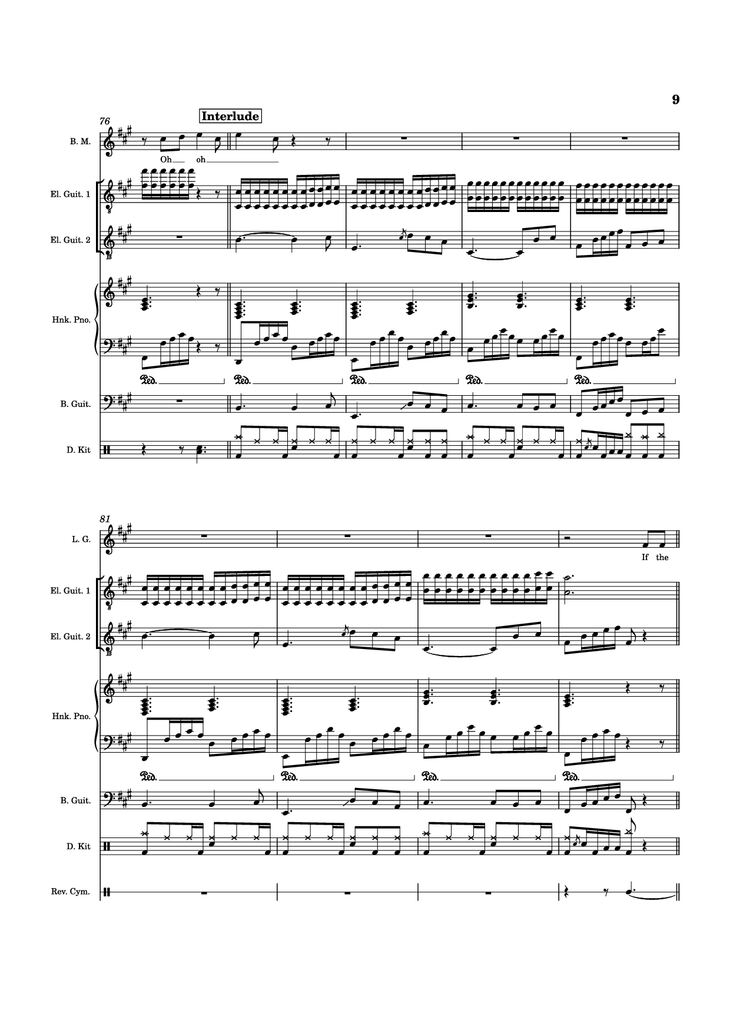 Page 9 of the piano sheet music PDF Piano Guitar Tab - Die With A Smile Piano by Arr. Keilani Bolhuis