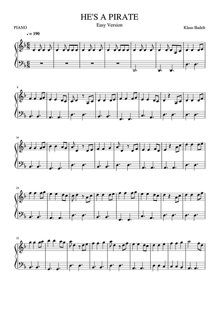 Page 1 of the piano sheet music PDF Piano - He