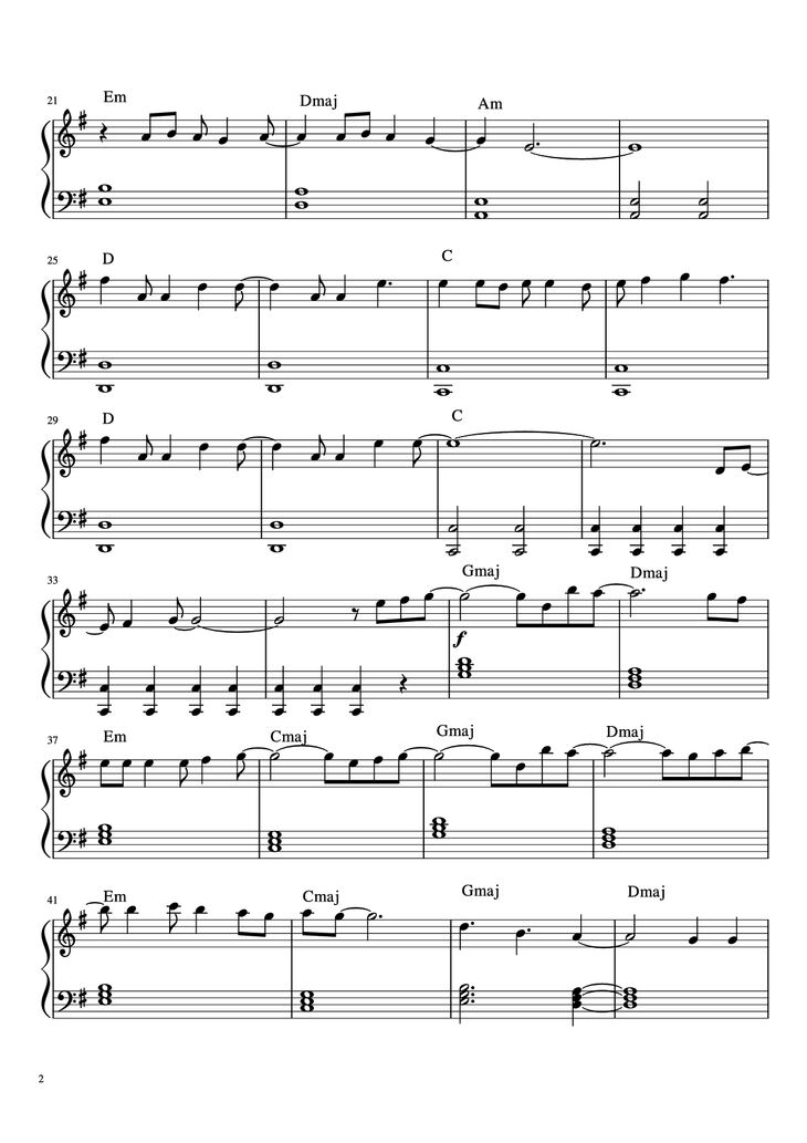 Page 2 of the piano sheet music PDF Piano - Let it go Piano (easy) by Idina Menzel