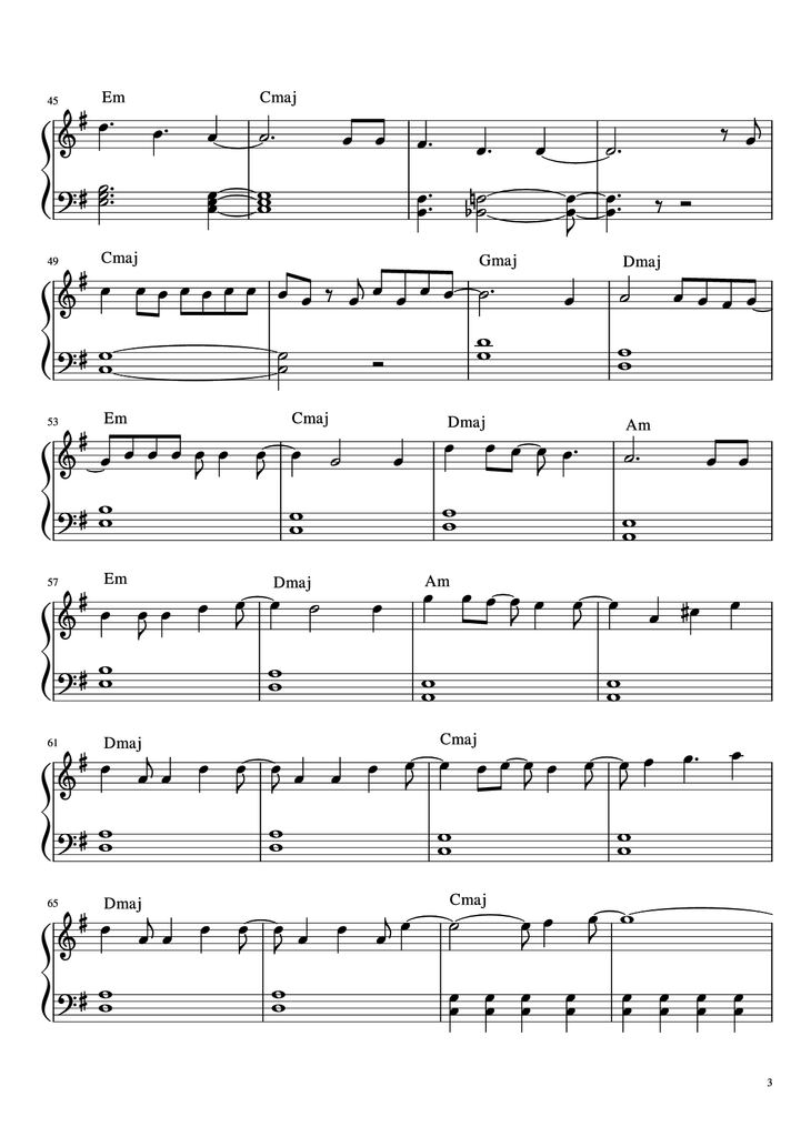 Page 3 of the piano sheet music PDF Piano - Let it go Piano (easy) by Idina Menzel