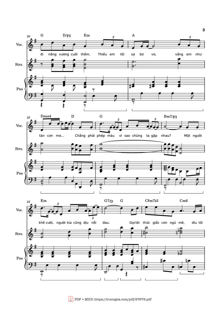 Page 3 of the piano sheet music PDF - Phép màu (Đàn cá gỗ OST) Piano by Nguyễn Hùng