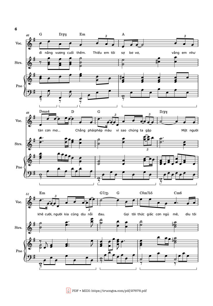 Page 6 of the piano sheet music PDF - Phép màu (Đàn cá gỗ OST) Piano by Nguyễn Hùng