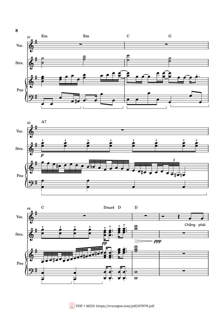 Page 8 of the piano sheet music PDF - Phép màu (Đàn cá gỗ OST) Piano by Nguyễn Hùng