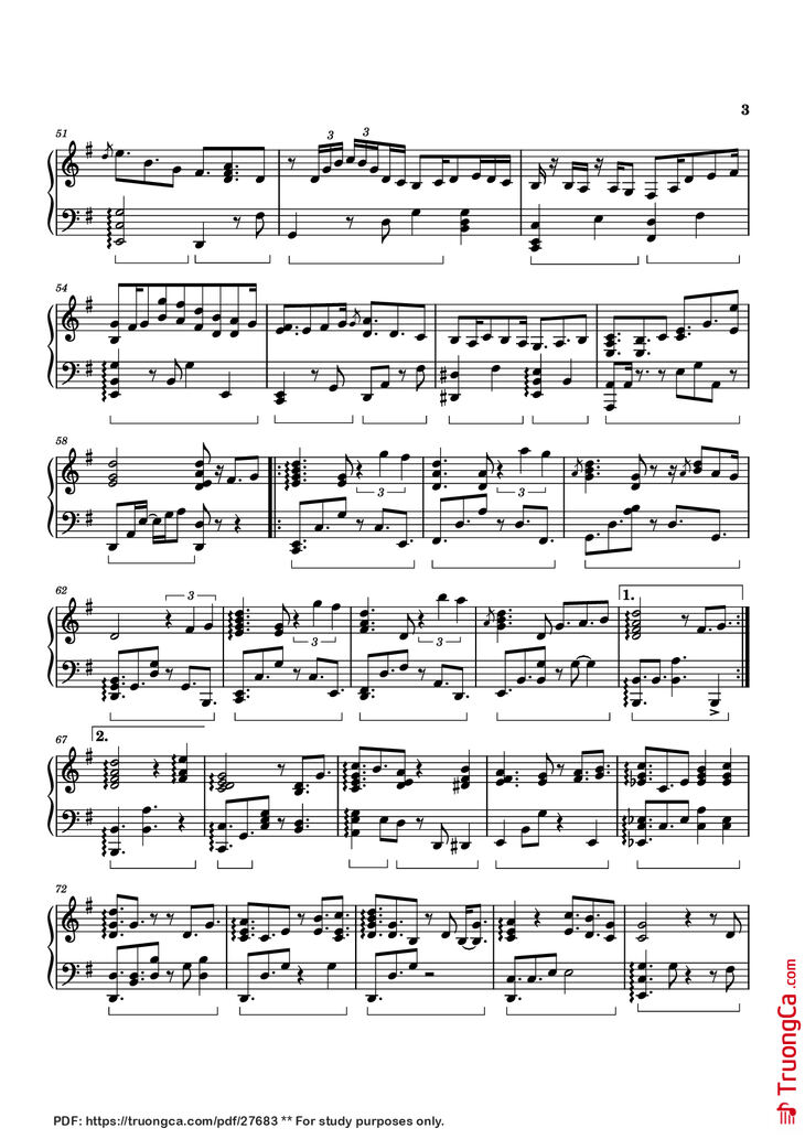 Page 3 of the piano sheet music PDF Piano - Open A Gate Piano by Izumi Hirotaka