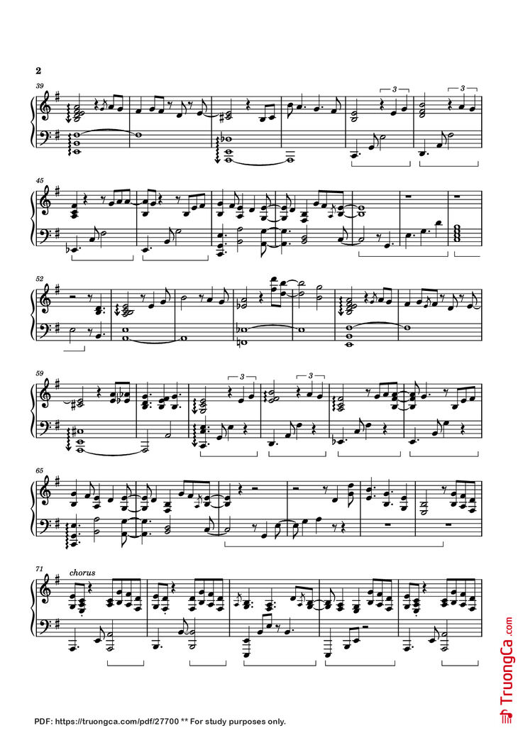 Page 2 of the piano sheet music PDF Piano - Cape Light Piano by Izumi Hirotaka