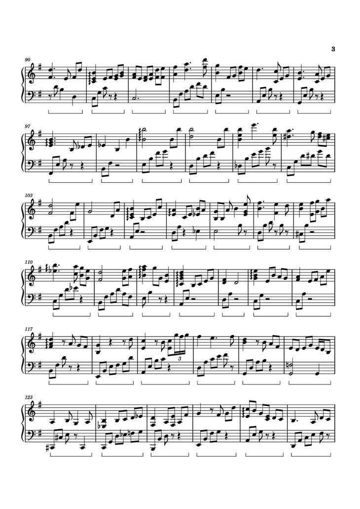 Page 3 of the piano sheet music PDF Piano - Memories of Alice Piano by Izumi Hirotaka