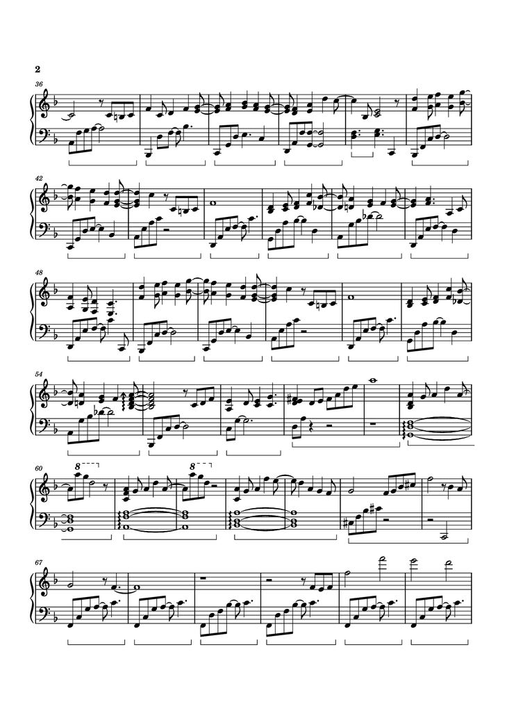 Page 2 of the piano sheet music PDF Piano - Blue Forest Piano by Izumi Hirotaka