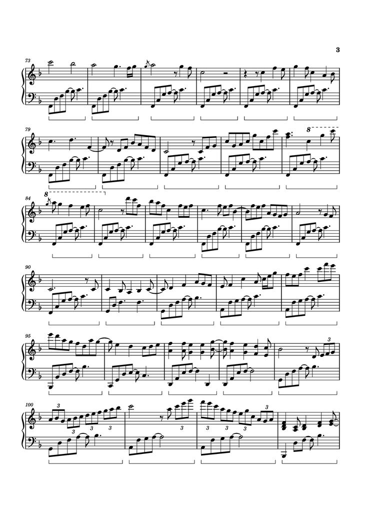Page 3 of the piano sheet music PDF Piano - Blue Forest Piano by Izumi Hirotaka