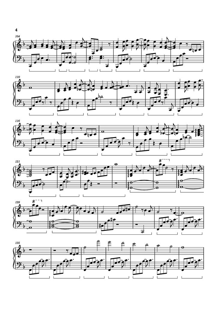 Page 4 of the piano sheet music PDF Piano - Blue Forest Piano by Izumi Hirotaka