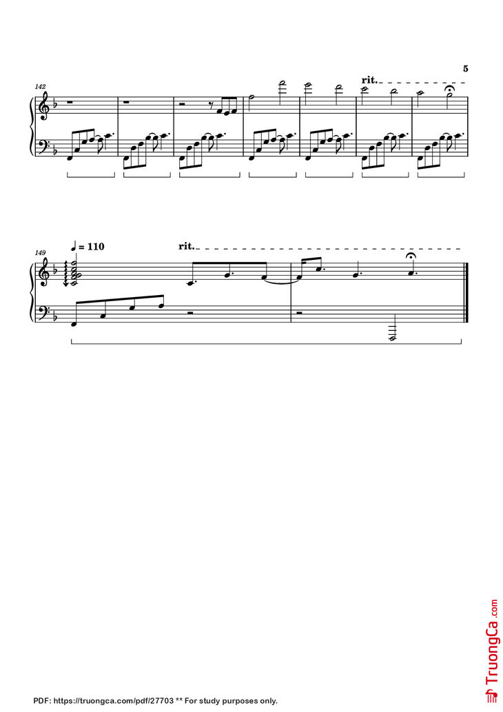 Page 5 of the piano sheet music PDF Piano - Blue Forest Piano by Izumi Hirotaka