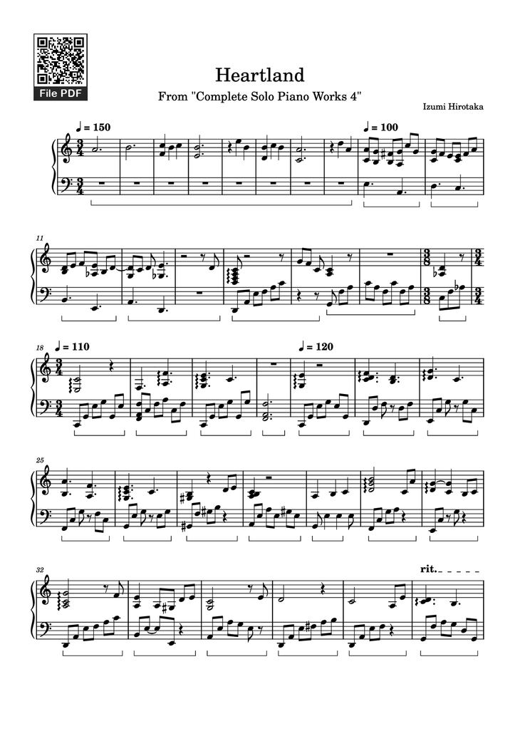 Page 1 of the piano sheet music PDF Piano - Heartland Piano by Izumi Hirotaka