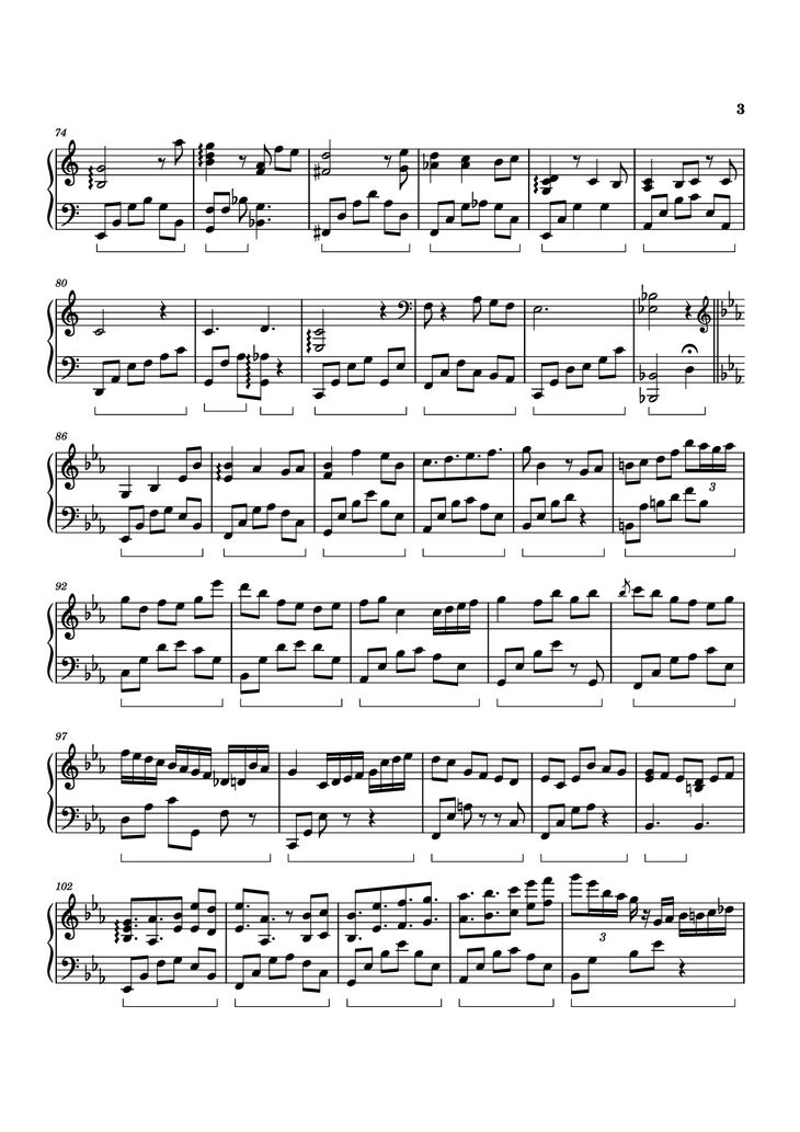 Page 3 of the piano sheet music PDF Piano - Heartland Piano by Izumi Hirotaka