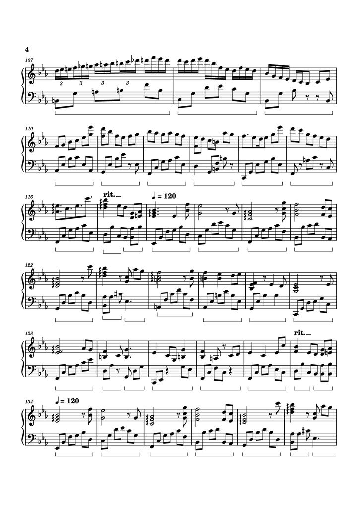 Page 4 of the piano sheet music PDF Piano - Heartland Piano by Izumi Hirotaka