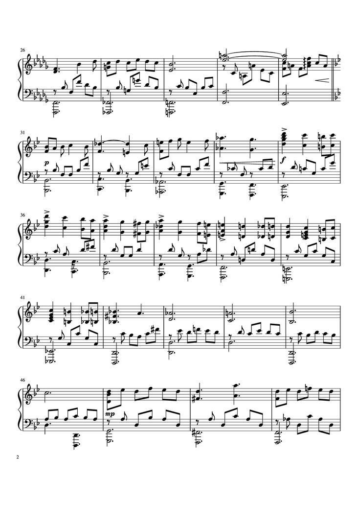 Page 2 of the piano sheet music PDF Piano - Crime and Punishment Piano by Undefined