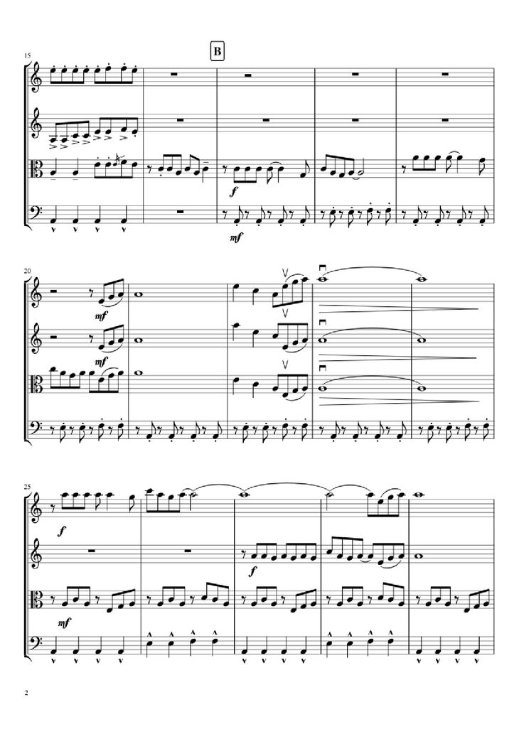 Page 2 of the piano sheet music PDF - Mal Romance Violin by Lady Gaga Arr. by Potter