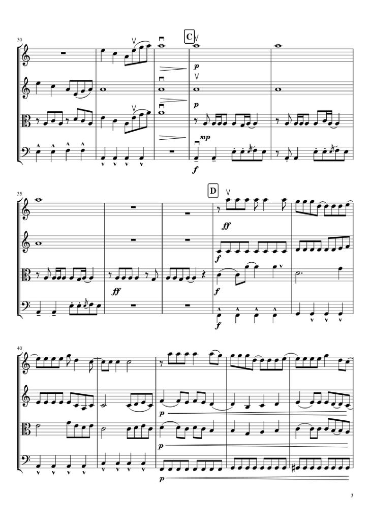 Page 3 of the piano sheet music PDF - Mal Romance Violin by Lady Gaga Arr. by Potter
