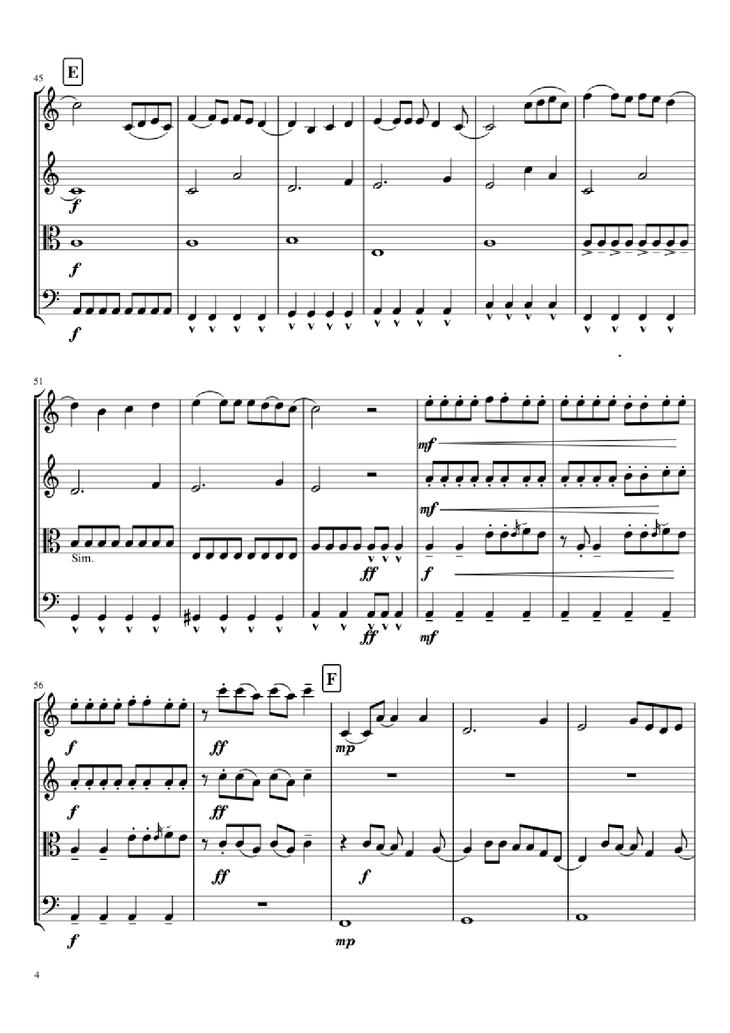 Page 4 of the piano sheet music PDF - Mal Romance Violin by Lady Gaga Arr. by Potter