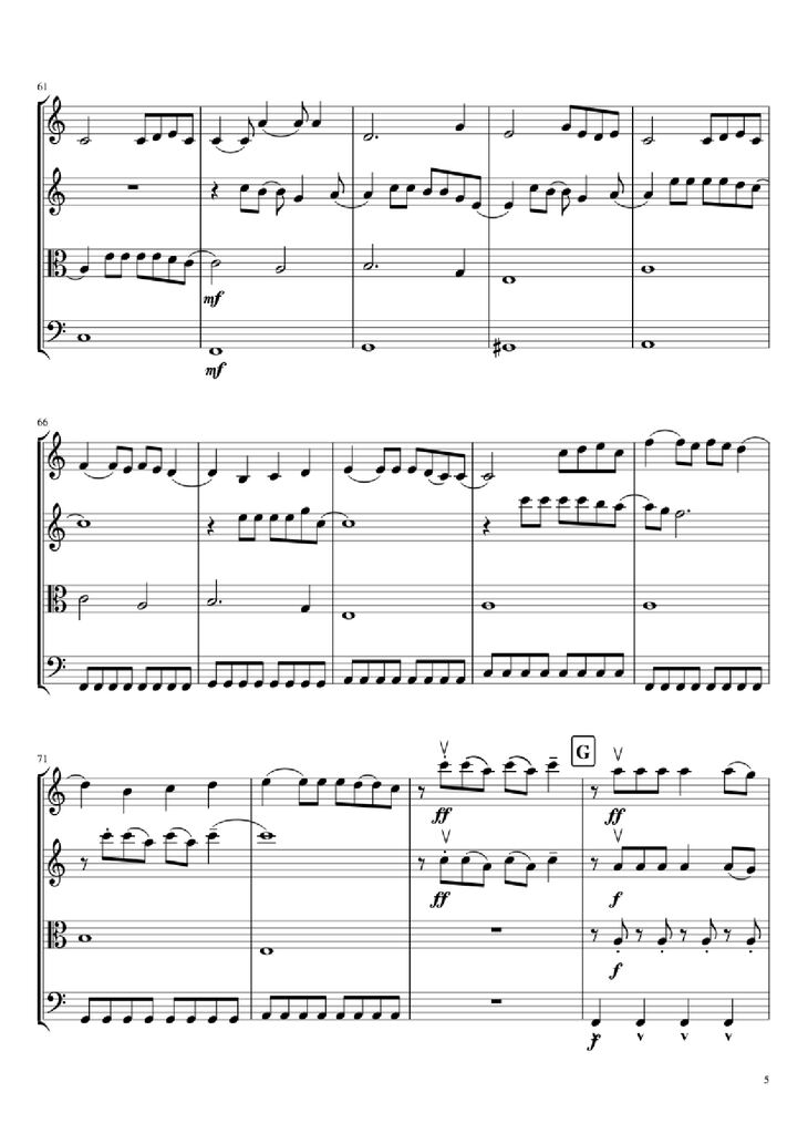 Page 5 of the piano sheet music PDF - Mal Romance Violin by Lady Gaga Arr. by Potter