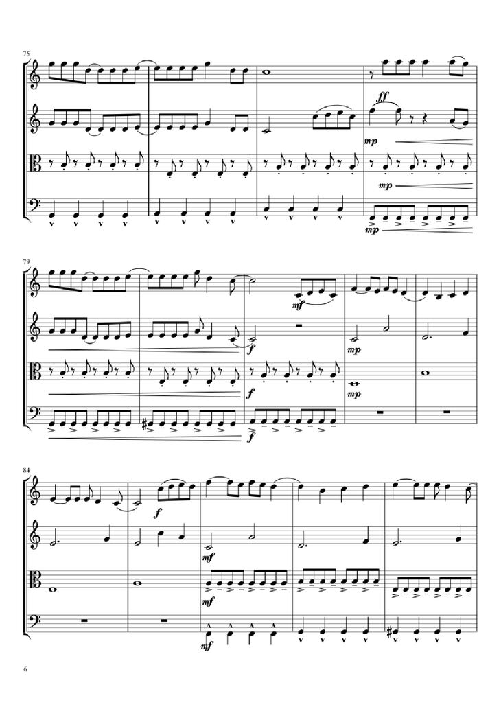 Page 6 of the piano sheet music PDF - Mal Romance Violin by Lady Gaga Arr. by Potter