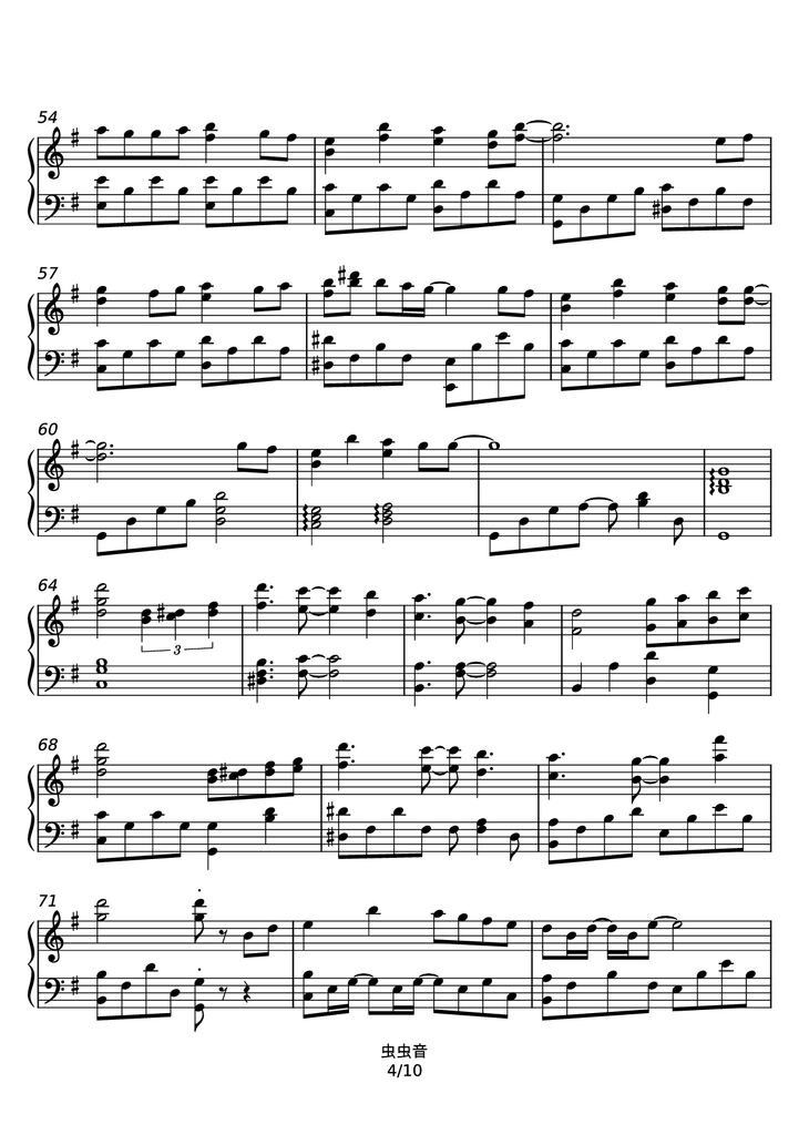 Page 4 of the piano sheet music PDF - Haru Uta - Ikimono-gakari Piano by 名侦探柯南