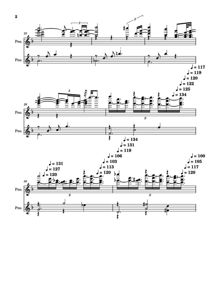 Page 2 of the piano sheet music PDF Piano - score-5bdfbd0626702694b8d652a63c658d6b Piano by Undefined