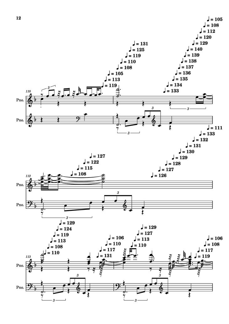Page 12 of the piano sheet music PDF Piano - score-5bdfbd0626702694b8d652a63c658d6b Piano by Undefined