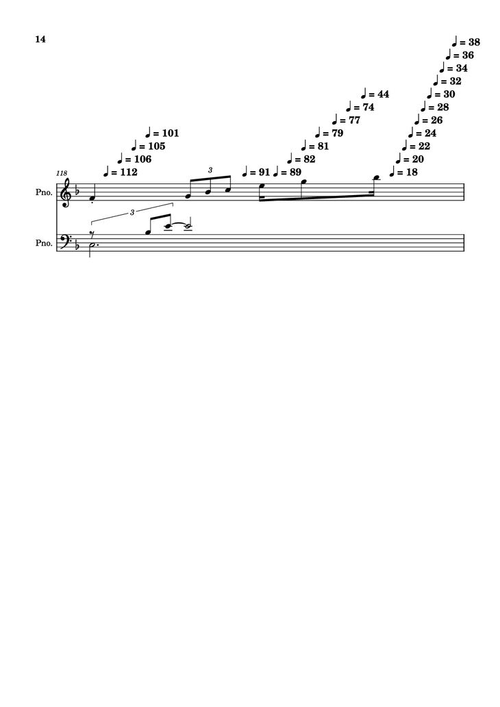 Page 14 of the piano sheet music PDF Piano - score-5bdfbd0626702694b8d652a63c658d6b Piano by Undefined
