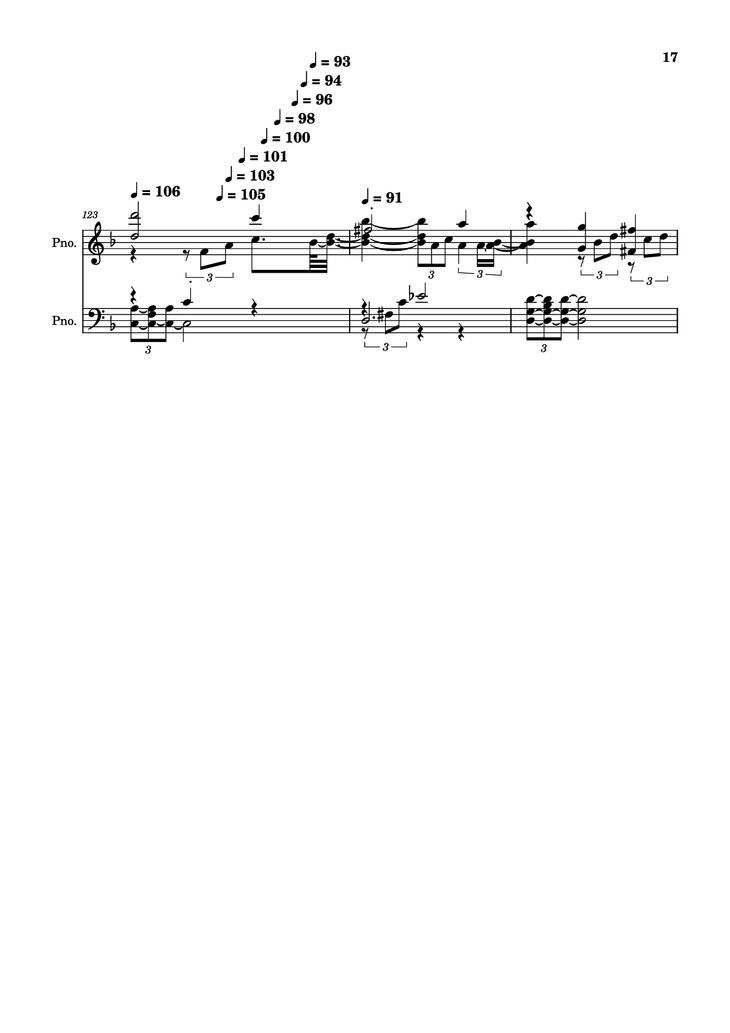 Page 17 of the piano sheet music PDF Piano - score-5bdfbd0626702694b8d652a63c658d6b Piano by Undefined