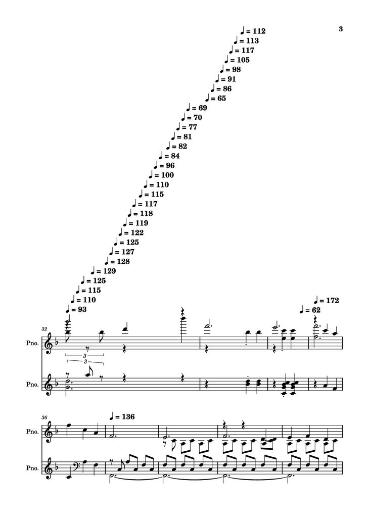 Page 3 of the piano sheet music PDF Piano - score-5bdfbd0626702694b8d652a63c658d6b Piano by Undefined
