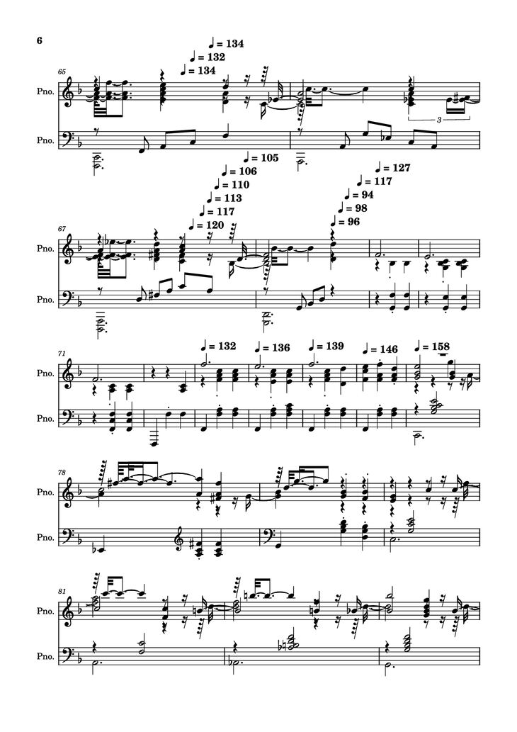 Page 6 of the piano sheet music PDF Piano - score-5bdfbd0626702694b8d652a63c658d6b Piano by Undefined