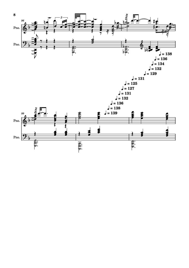 Page 8 of the piano sheet music PDF Piano - score-5bdfbd0626702694b8d652a63c658d6b Piano by Undefined