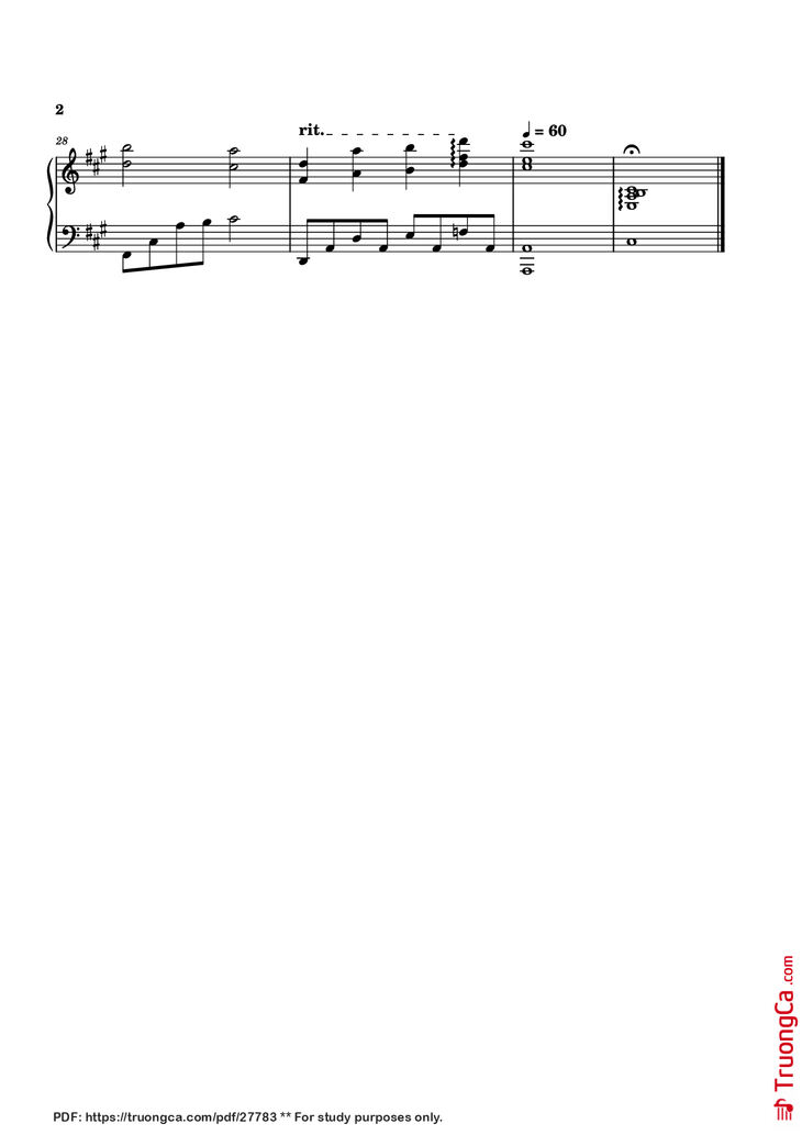 Page 2 of the piano sheet music PDF Piano - Memories Piano by Kyle Patrick Naval