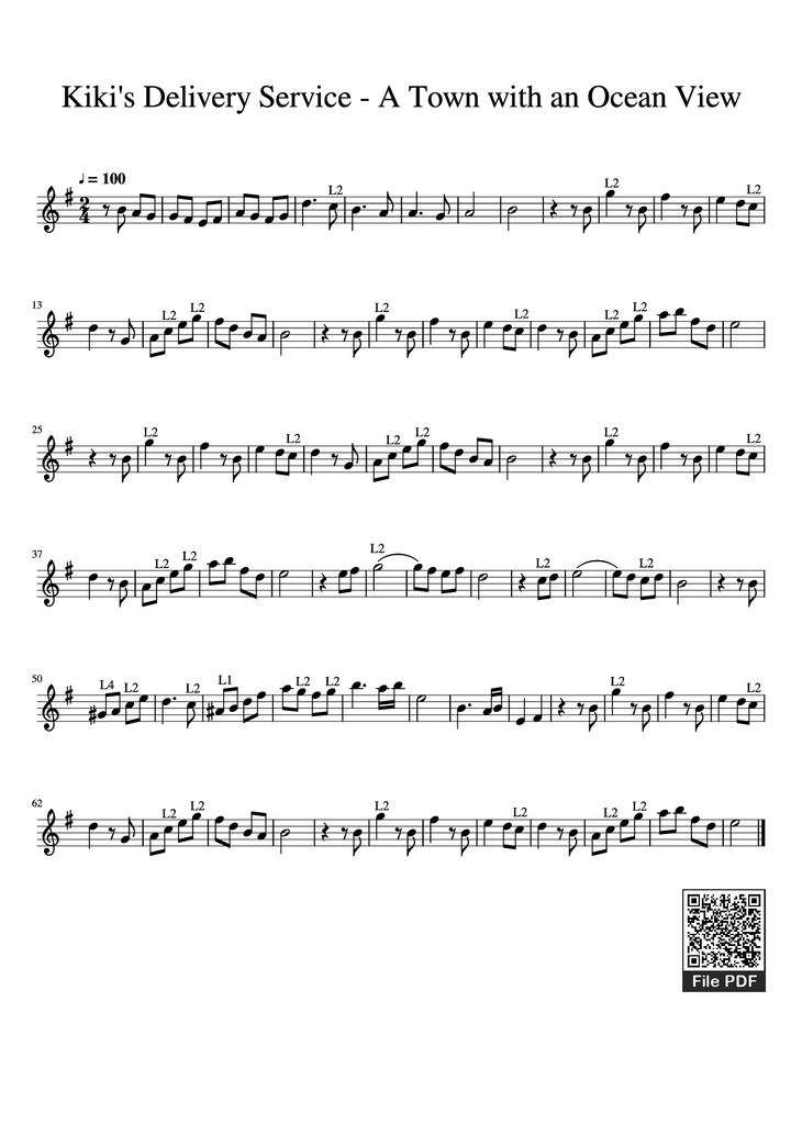 Page 1 of the piano sheet music PDF - Kiki