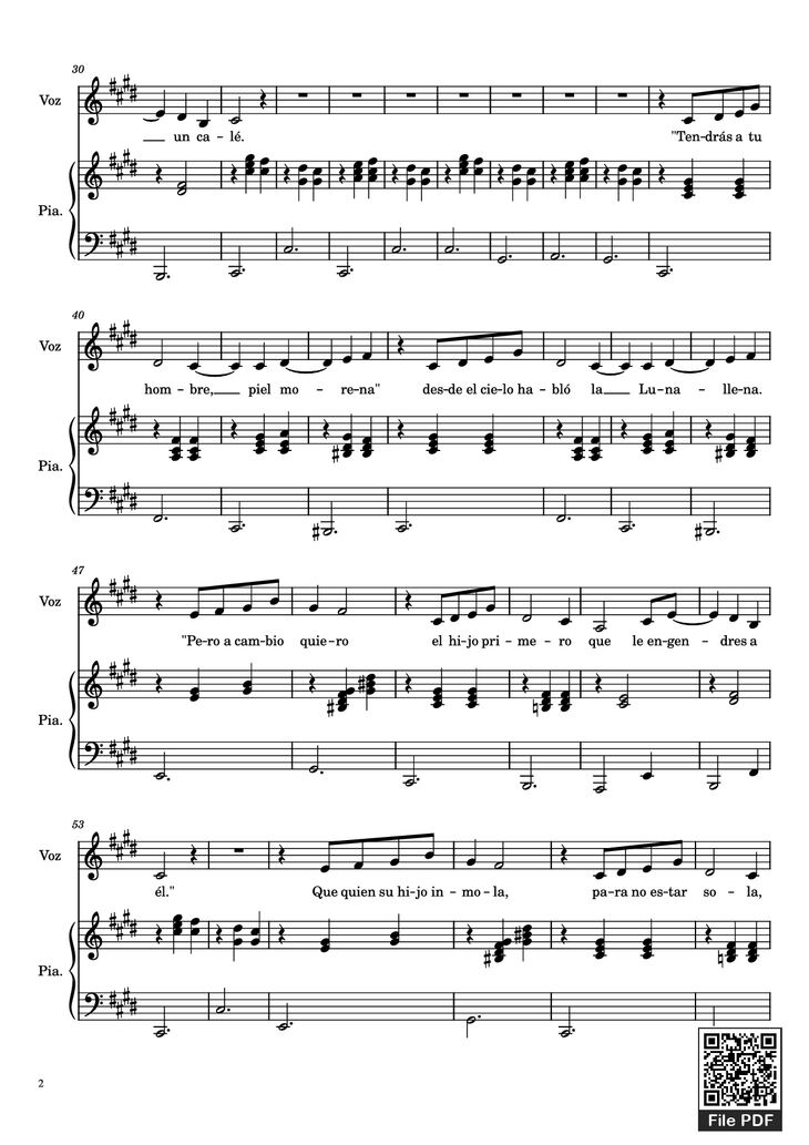 Page 2 of the piano sheet music PDF Piano - Hijo de la Luna Piano by Undefined