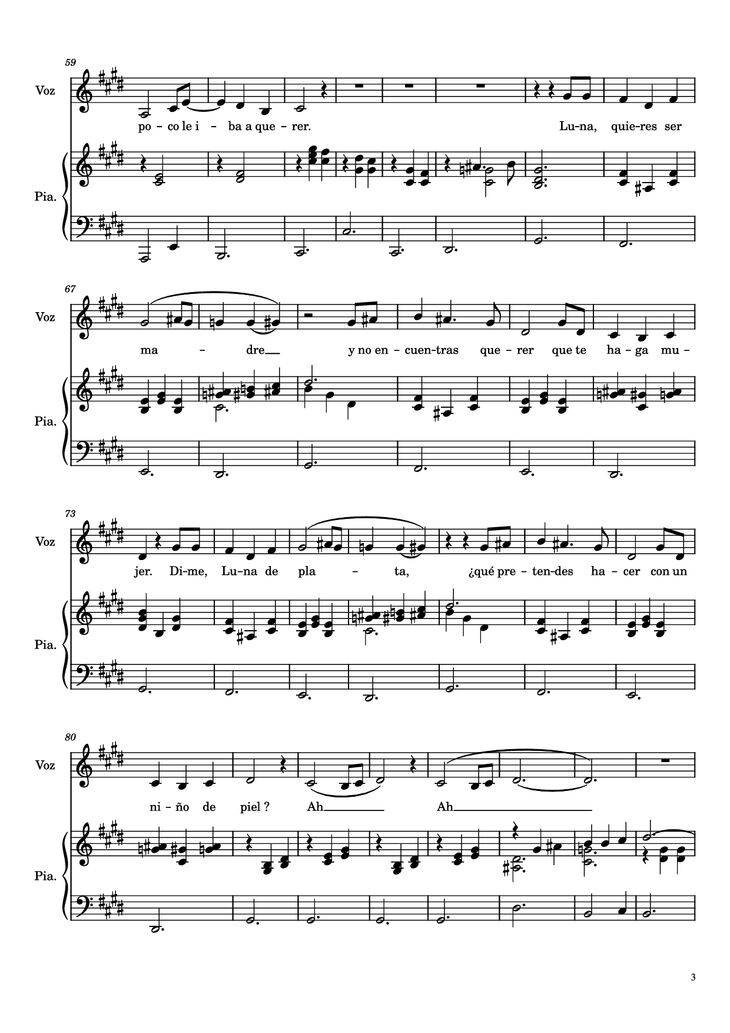 Page 3 of the piano sheet music PDF Piano - Hijo de la Luna Piano by Undefined