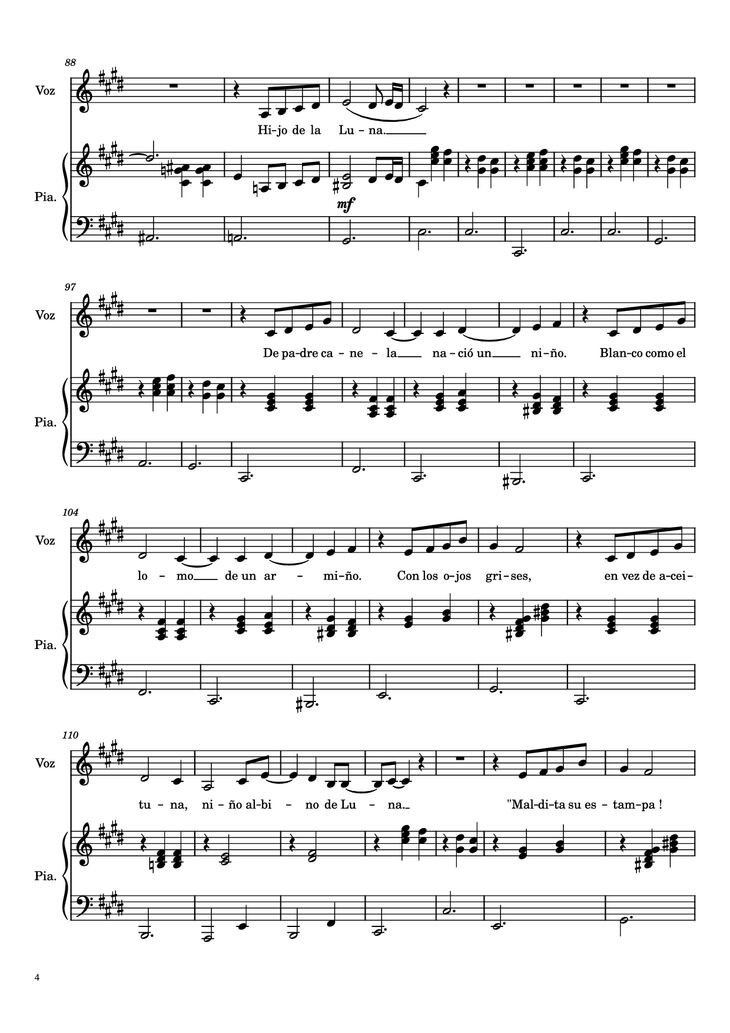 Page 4 of the piano sheet music PDF Piano - Hijo de la Luna Piano by Undefined