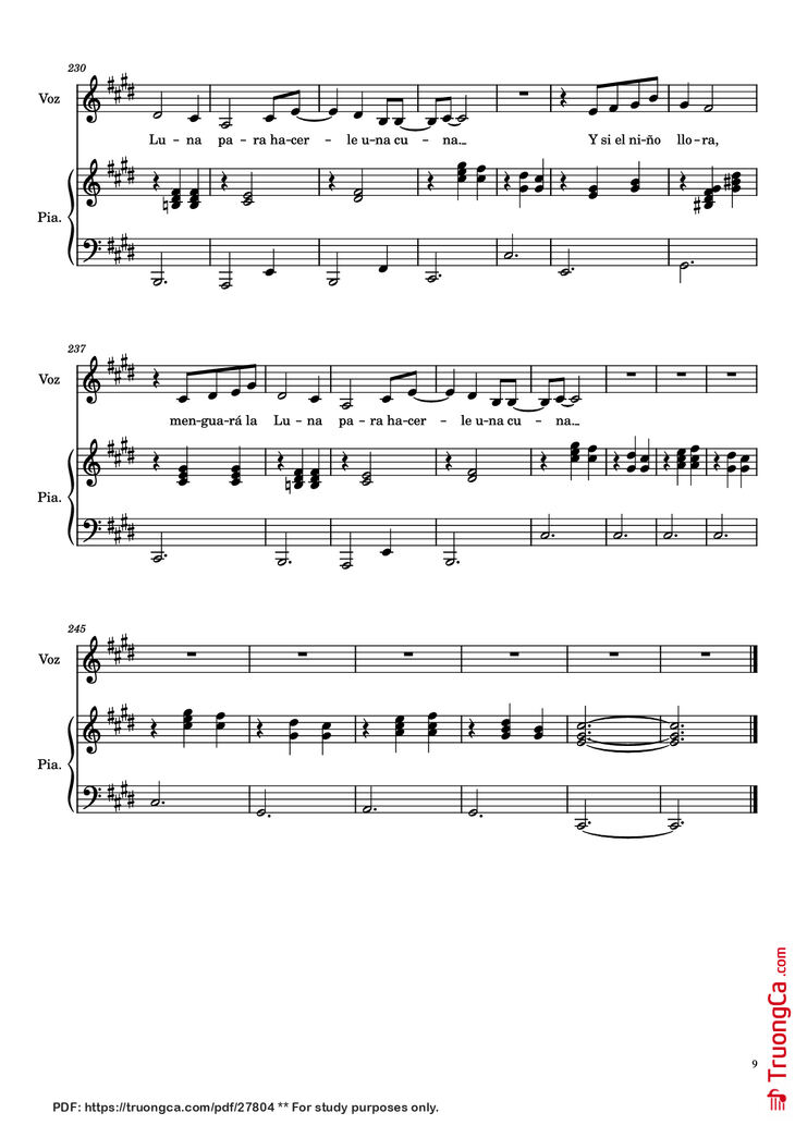 Page 9 of the piano sheet music PDF Piano - Hijo de la Luna Piano by Undefined