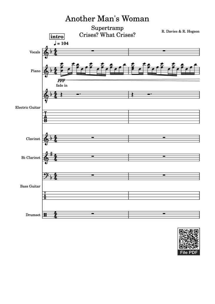 Page 1 of the piano sheet music PDF - Another Man