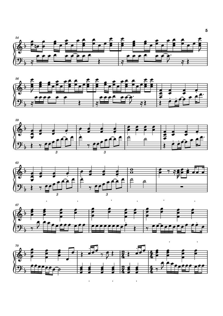 Page 5 of the piano sheet music PDF Piano - Another Man