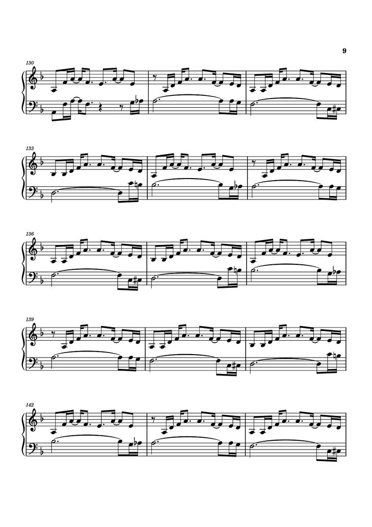 Page 9 of the piano sheet music PDF Piano - Another Man