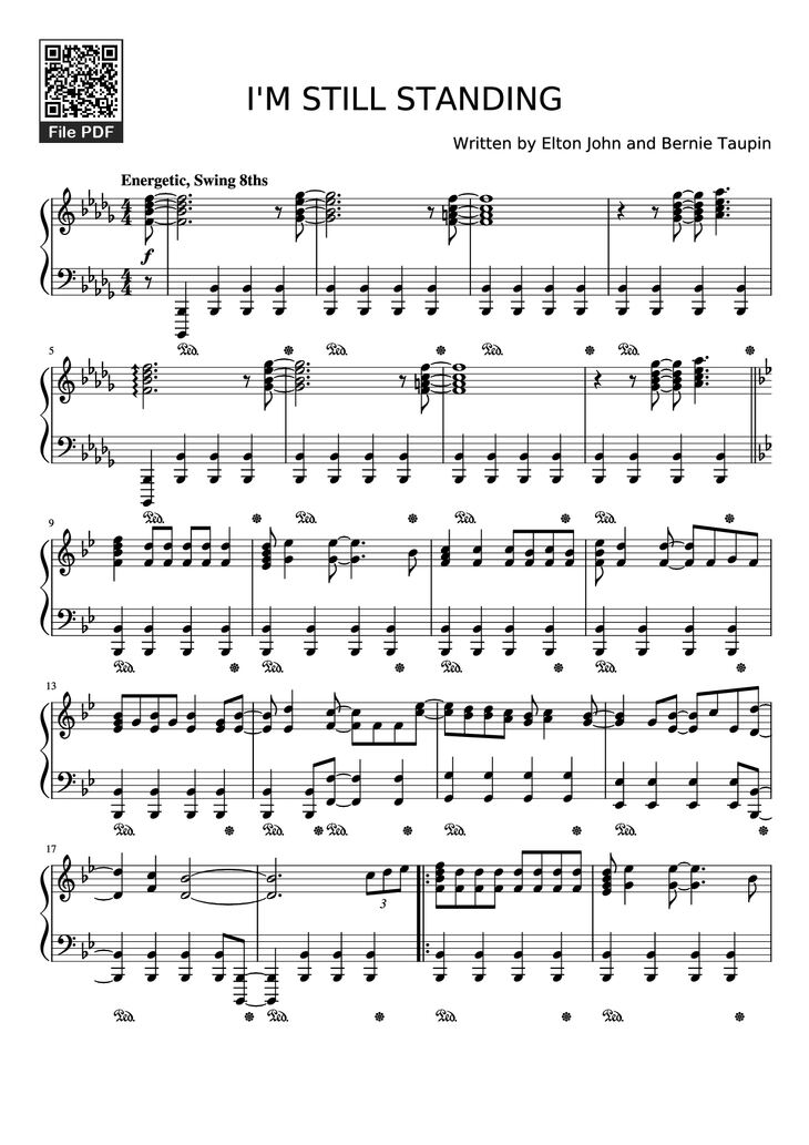Page 1 of the piano sheet music PDF - I