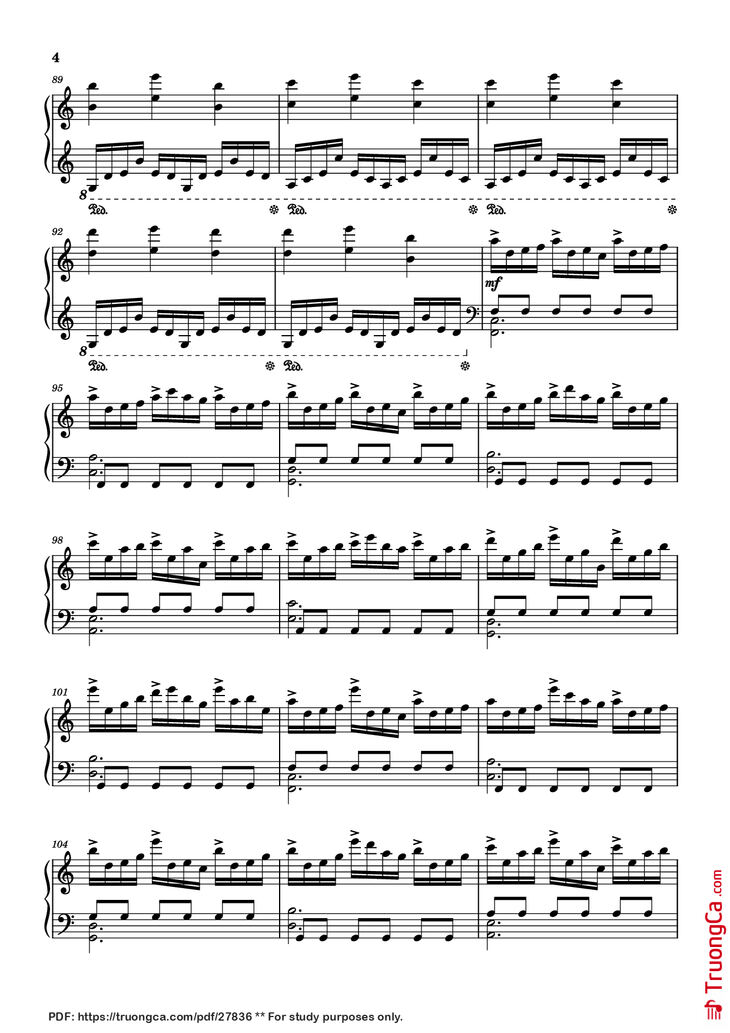 Page 4 of the piano sheet music PDF Piano - Interstellar Piano by Композитор / аранжировщик