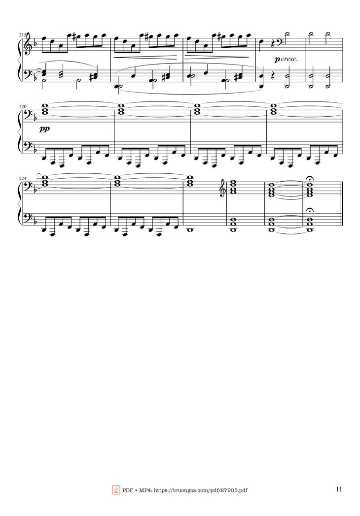 Page 11 of the piano sheet music PDF Piano - Sonate No. 17, Tempest (1st Movement) by Ludwig van Beethoven