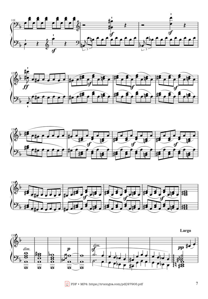 Page 7 of the piano sheet music PDF Piano - Sonate No. 17, Tempest (1st Movement) by Ludwig van Beethoven
