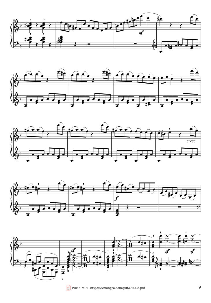 Page 9 of the piano sheet music PDF Piano - Sonate No. 17, Tempest (1st Movement) by Ludwig van Beethoven