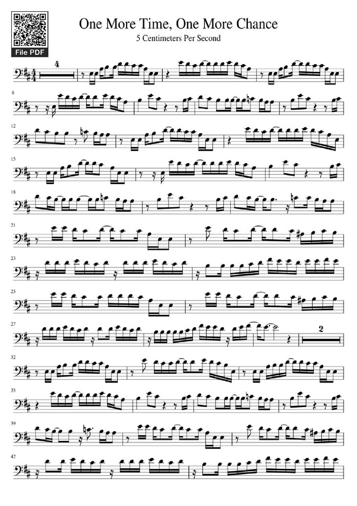 Page 1 of the piano sheet music PDF Piano - One More Time, One More Chance Piano by Undefined
