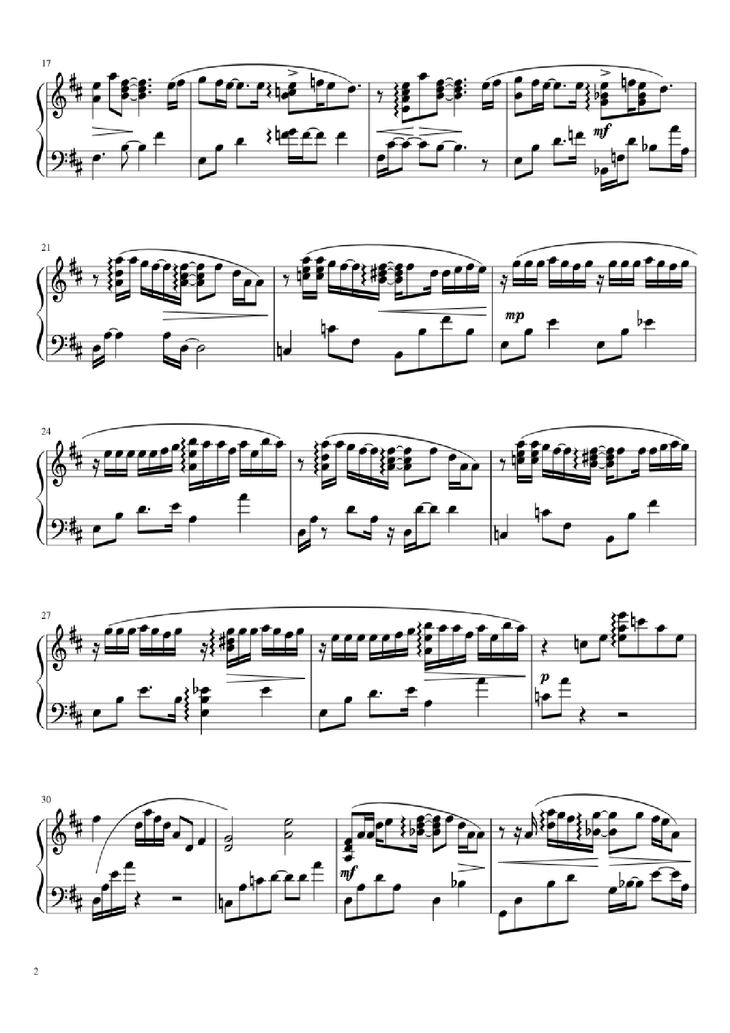 Page 2 of the piano sheet music PDF Piano - One more time, One more chance Piano version from Byousoku 5 Centimetre original soundtrack by Tenmon transcribed by Aryore