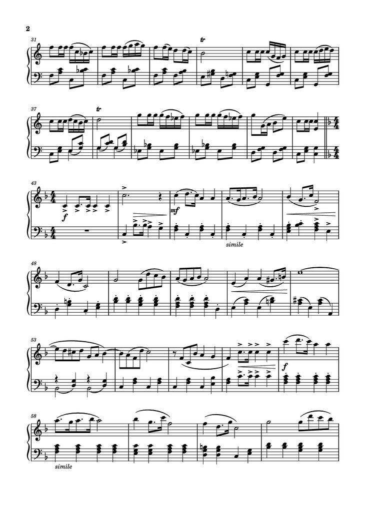 Page 2 of the piano sheet music PDF Piano - Song Of The Toreador Piano by George Bizet