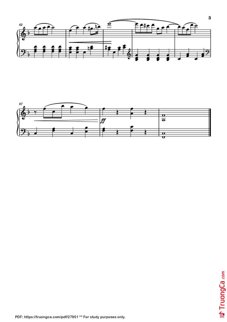Page 3 of the piano sheet music PDF Piano - Song Of The Toreador Piano by George Bizet