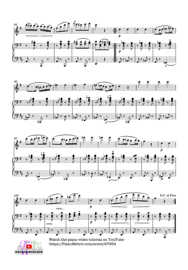 Page 4 of the piano sheet music PDF Piano - Marche Militaire Violin & Piano by Franz Schubert